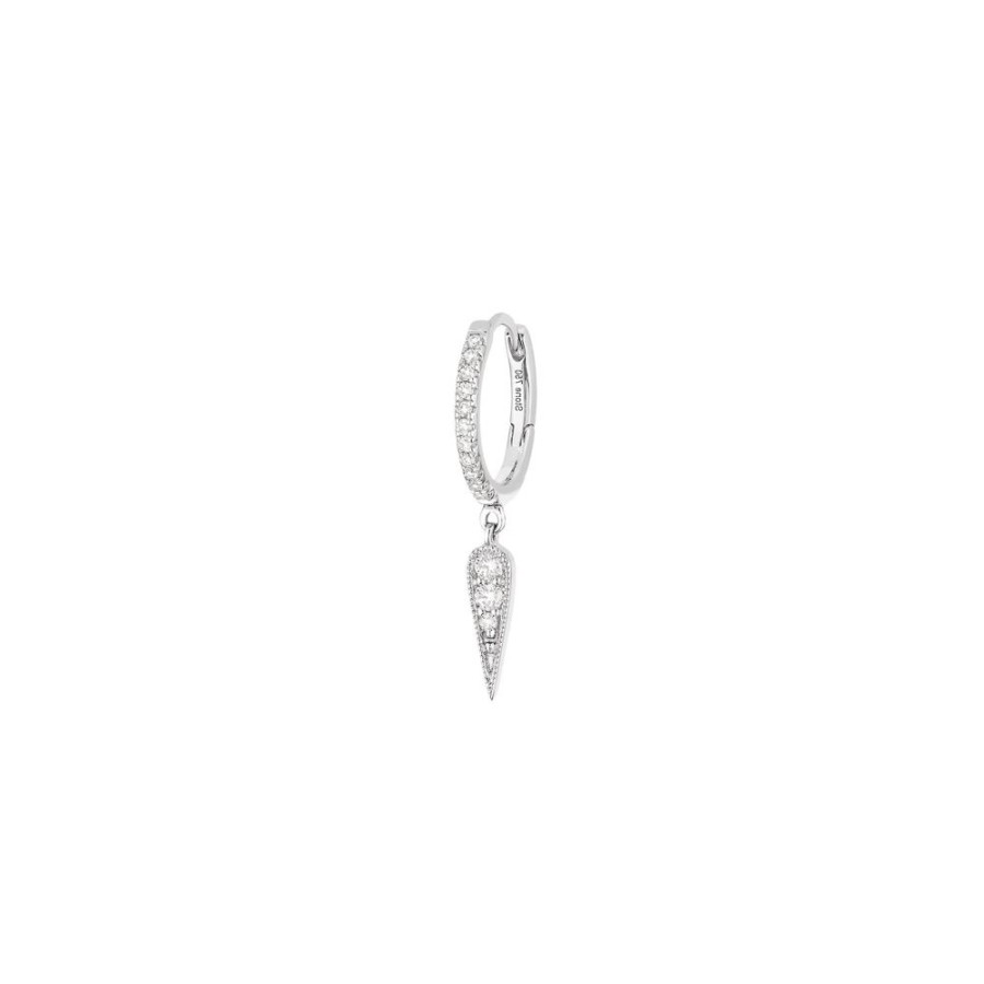 Jewelry Stone Paris | Fleurs Tiny Hoops - White Gold