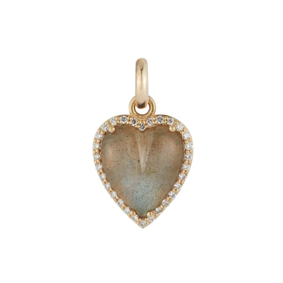 Jewelry Storrow | Alana Heart Charm - Labradorite And Diamond