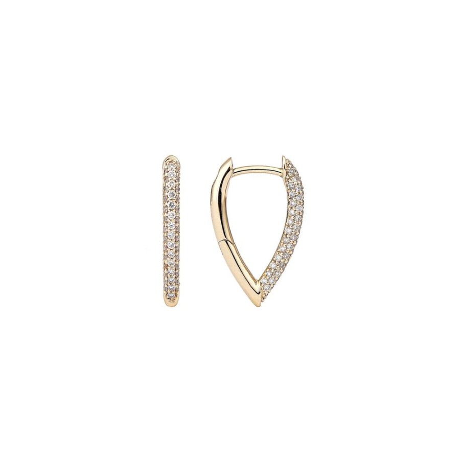 Jewelry Engelbert | Drop Link Diamond Earrings - Yellow Gold 18Mm