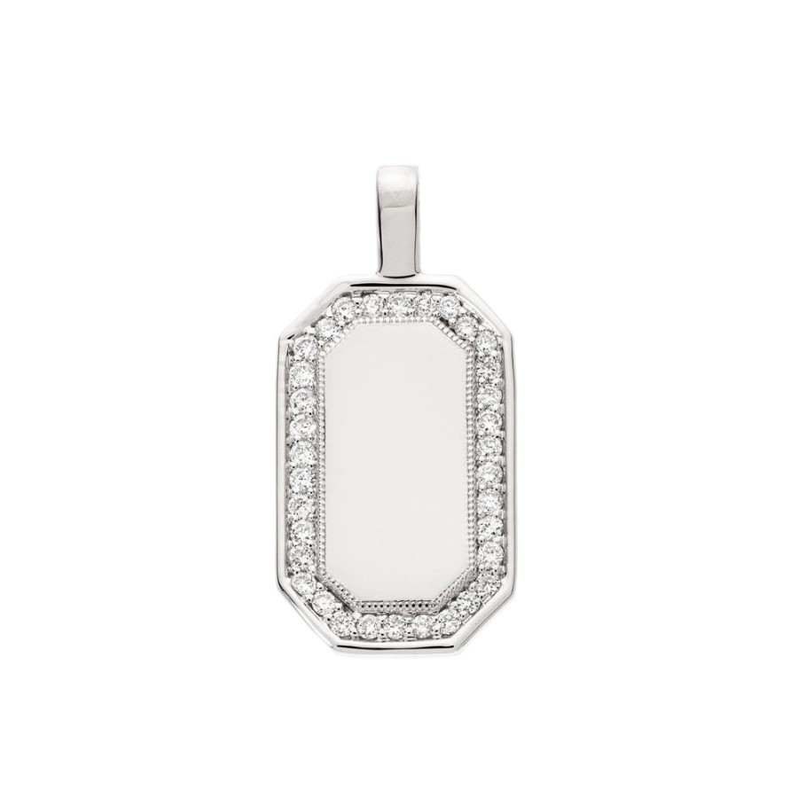 Jewelry Sethi Couture | P.S. Large Tag Diamond Charm - White Gold