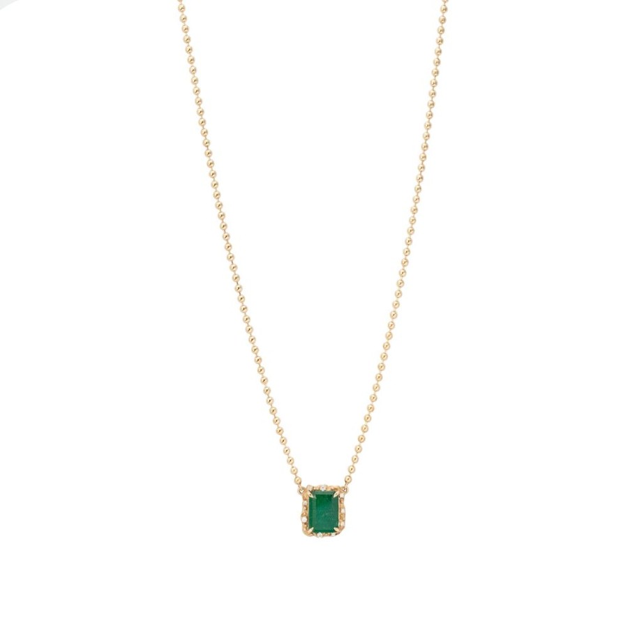 Jewelry BaYou with Love | North South Emerald And Diamond Water Necklace