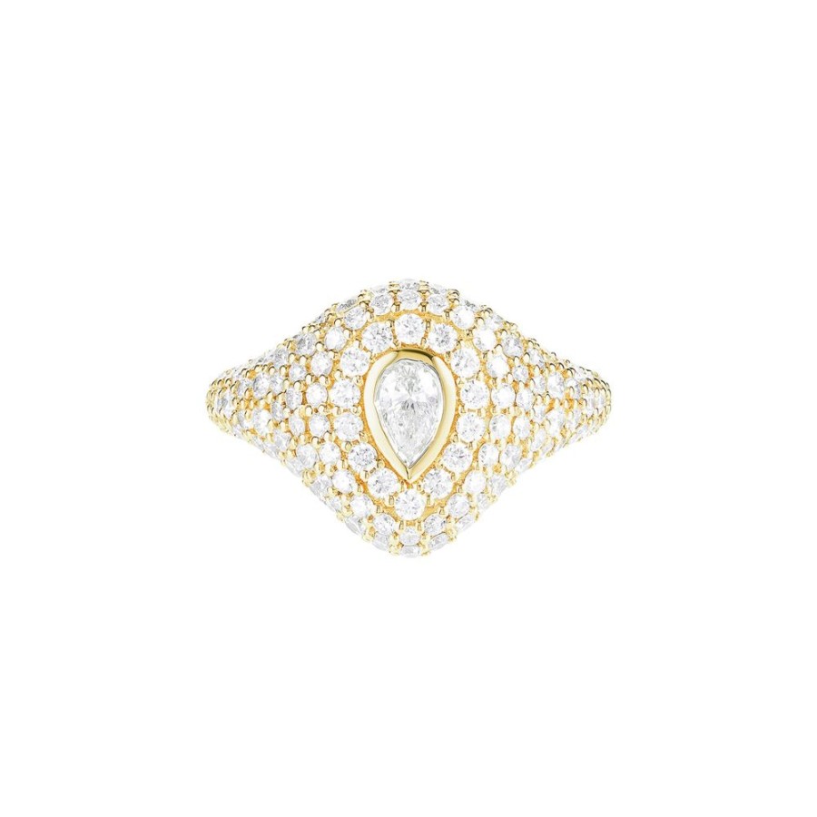 Jewelry Carbon & Hyde | Pear Bling Pinky Ring - Yellow Gold