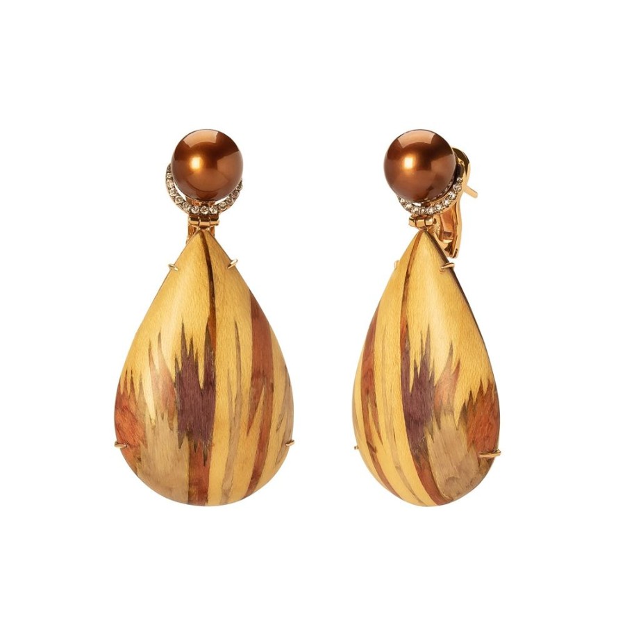 Jewelry Silvia Furmanovich | Marquetry Pearl Earrings