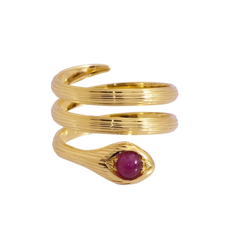 Jewelry Lalaounis | Snake Animal Kingdom Ring - Ruby