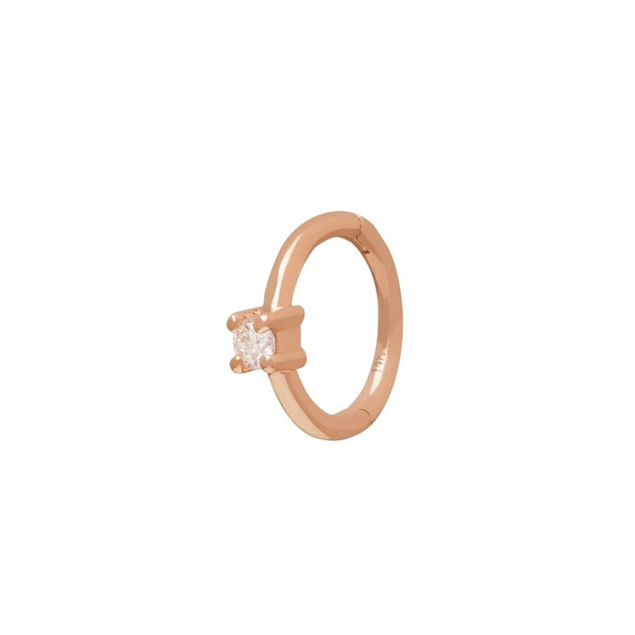 Jewelry Trouver | Round Prong Huggie 6.5Mm - Rose Gold