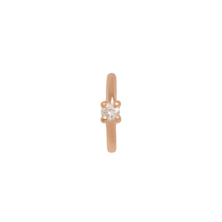 Jewelry Trouver | Round Prong Huggie 6.5Mm - Rose Gold