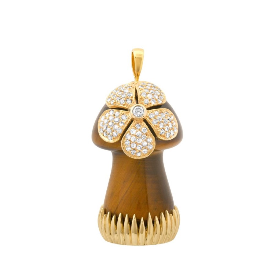 Jewelry Colette | Large Tiger'S Eye Mushroom Charm