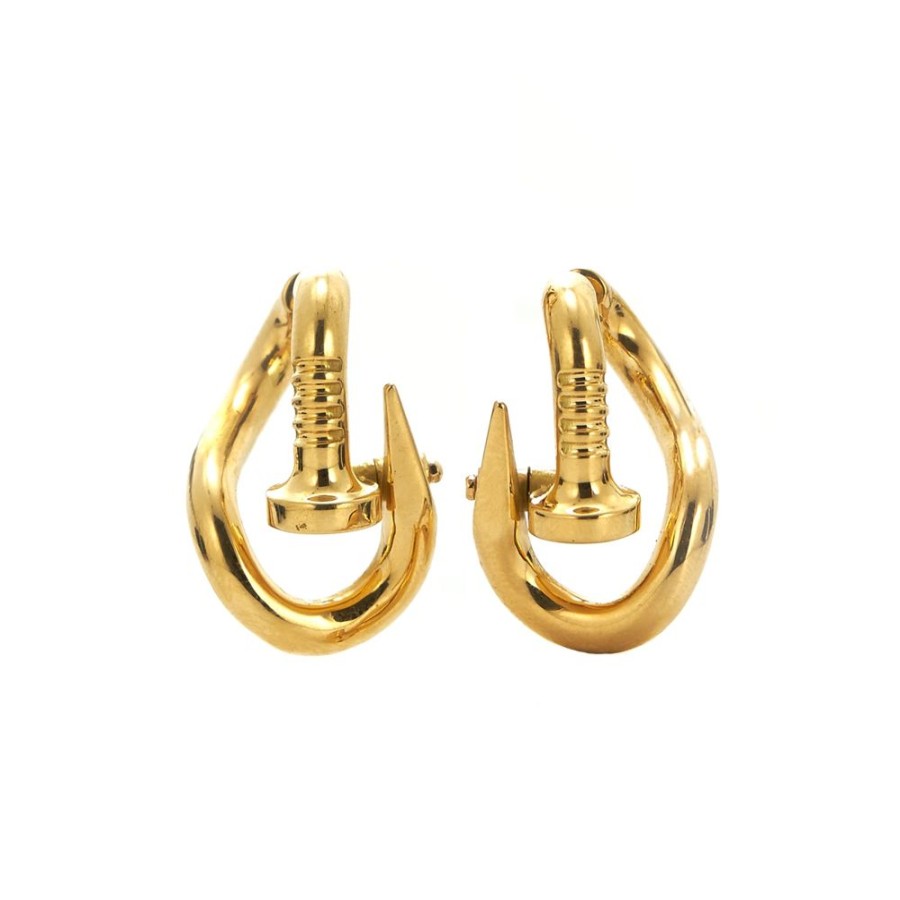 Jewelry David Webb | Polished Bent Nail Earrings