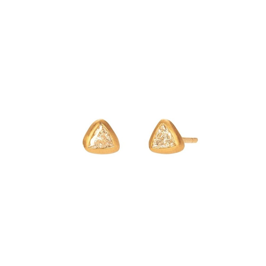 Jewelry Loriann Stevenson | Trillion Cut Diamond Studs - Rose Gold