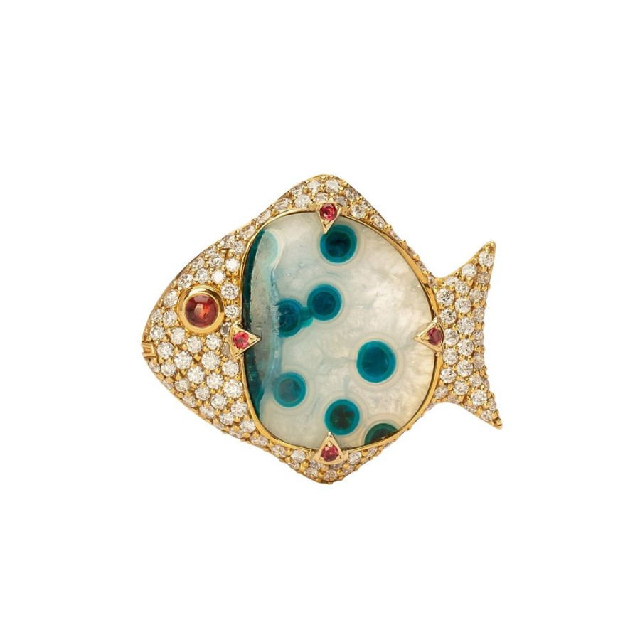 Jewelry Sylvie Corbelin | Fantaisie Bleue Agate & Diamond Ring