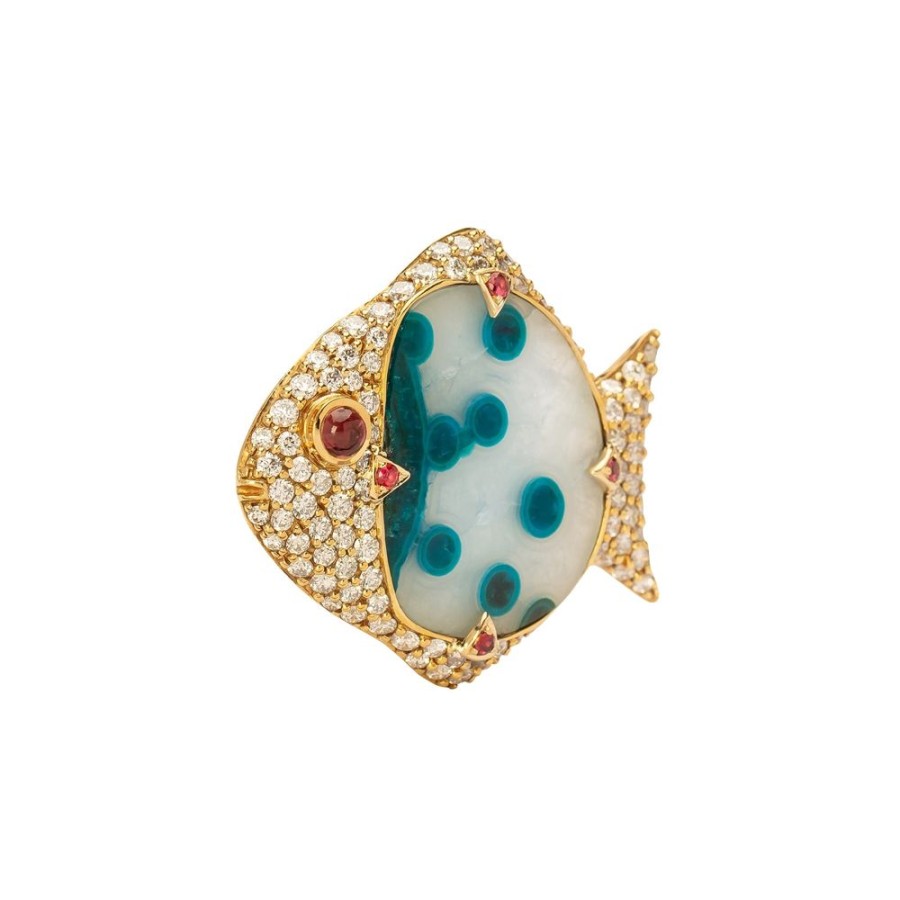 Jewelry Sylvie Corbelin | Fantaisie Bleue Agate & Diamond Ring