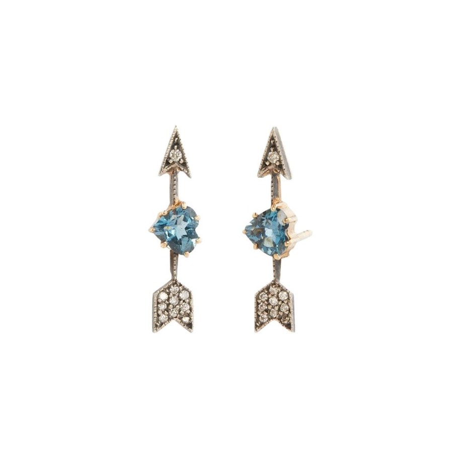 Jewelry Arman Sarkisyan | Aquamarine And Diamond Arrow Studs