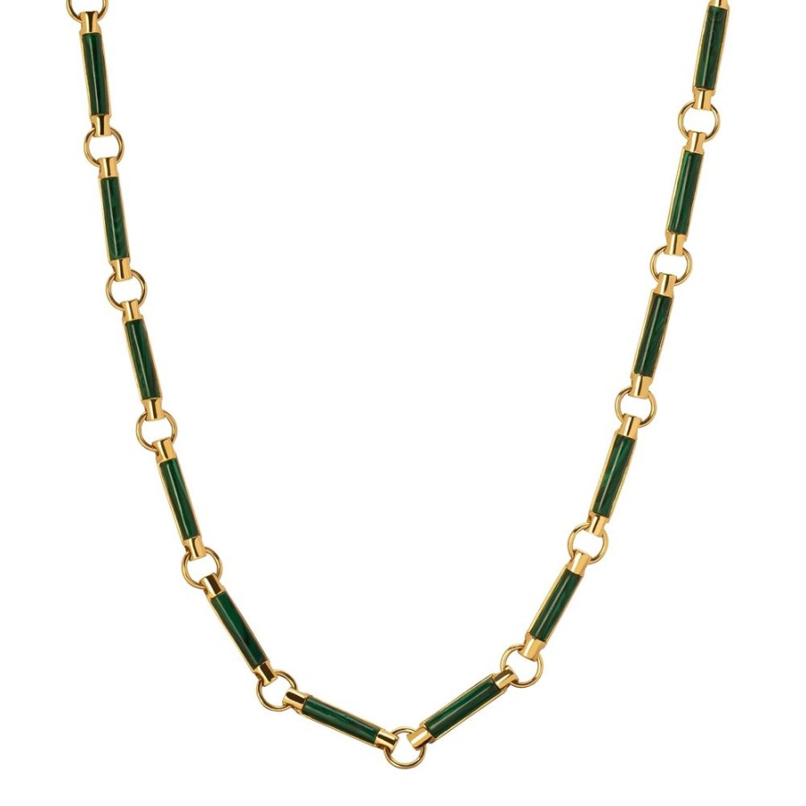 Jewelry Foundrae | Stone Chain Choker - Malachite