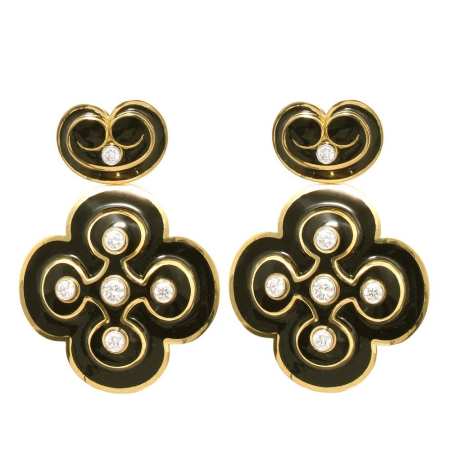 Jewelry David Webb | Quatrefoil Enamel Earrings