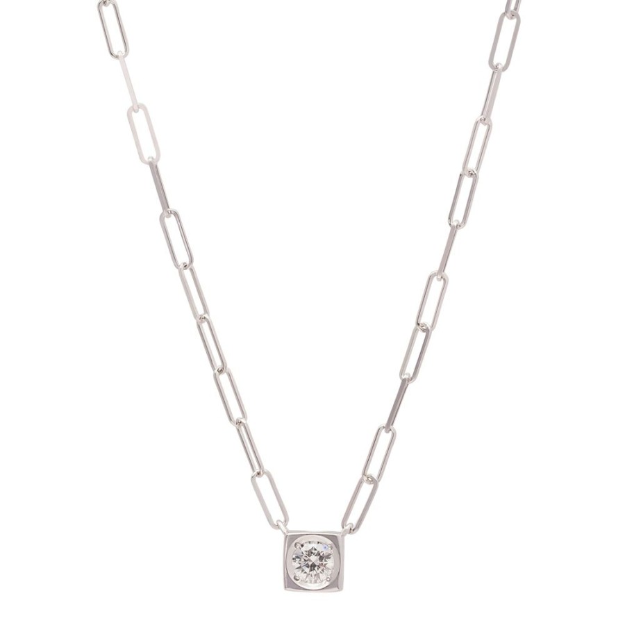 Jewelry Dinh Van | Le Cube Diamant Large Necklace - White Gold