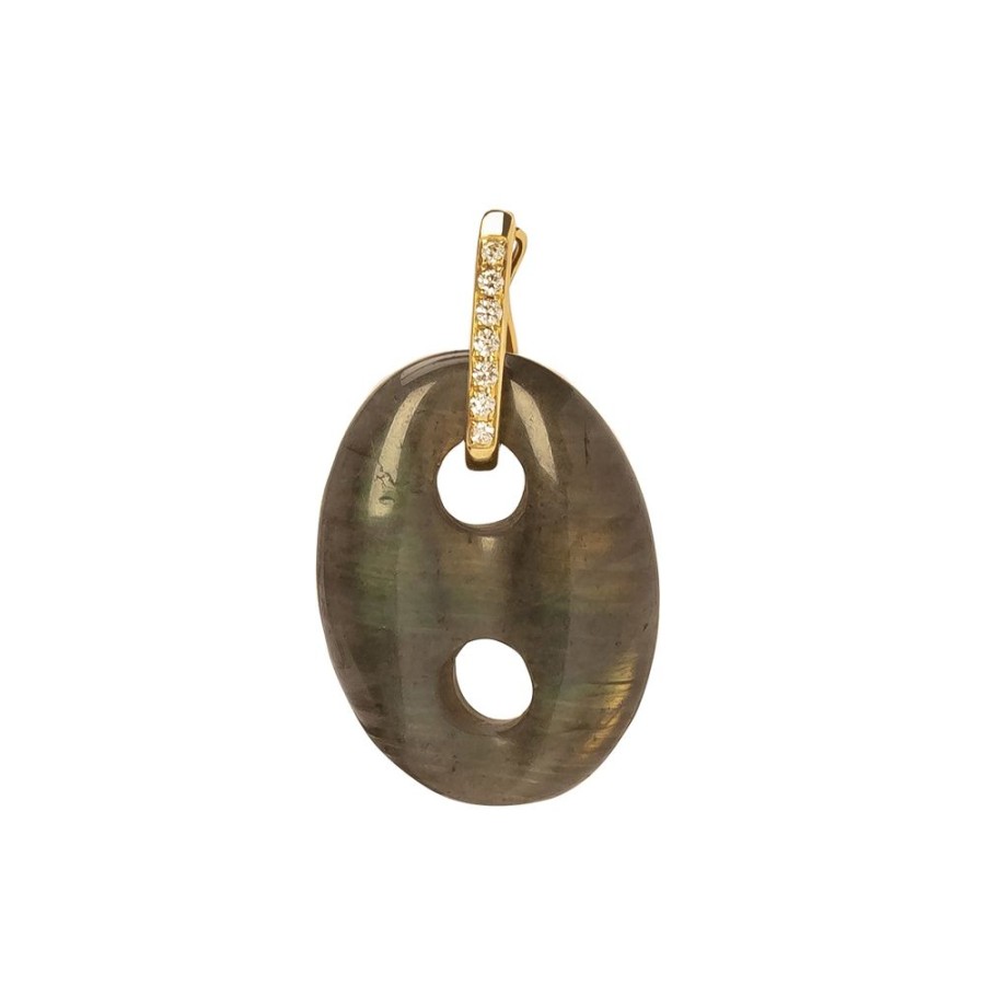 Jewelry Jenna Blake | Mariner Link Pendant - Grey Quartz