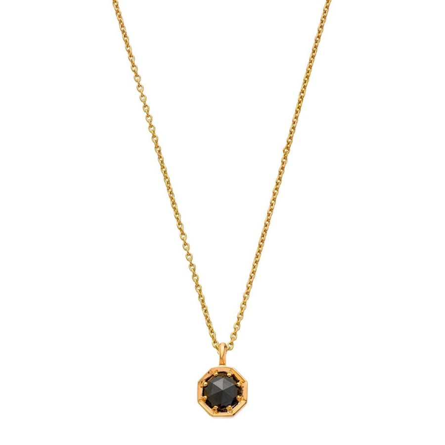 Jewelry Sethi Couture | Octagon Black Diamond Necklace - Rose Gold