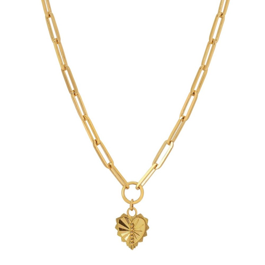 Jewelry Foundrae | Classic Fob Necklace - Gold Heart