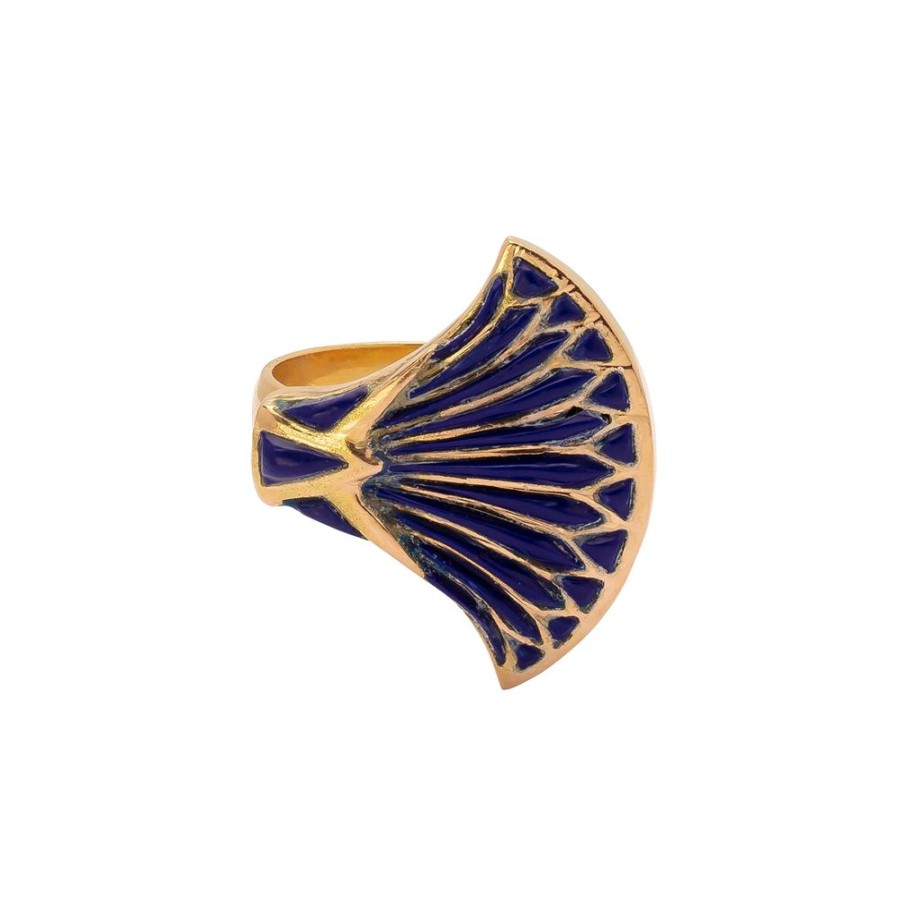 Jewelry Antique & Vintage Jewelry | Handmade Inlaid Lapis Lotus Blossom Ring