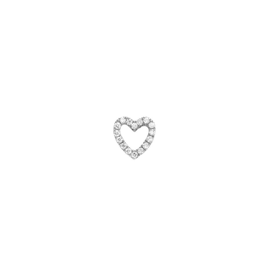 Jewelry Loquet | Diamond Heart Charm - White Gold