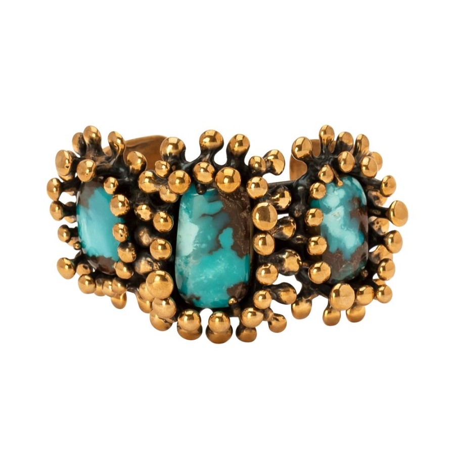 Jewelry Lisa Eisner Jewelry | One-Of-A-Kind Bisbee Turquoise Triple Temple Cuff