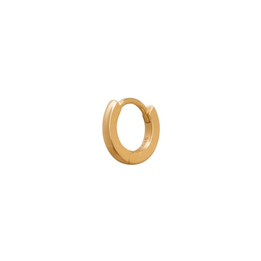 Jewelry Trouver | Solid Gold Huggie 6.5Mm - Yellow Gold