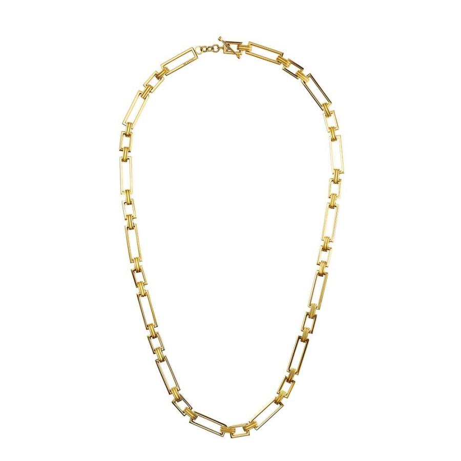 Jewelry Azlee | 16" Deco Link Chain Necklace