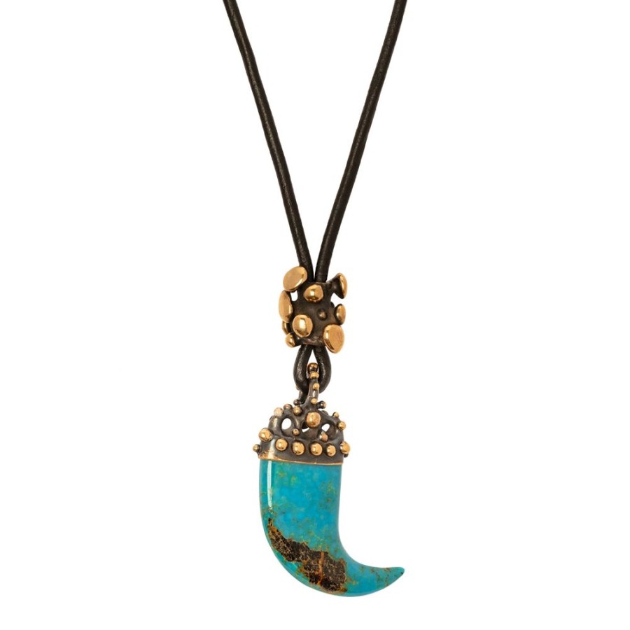 Jewelry Lisa Eisner Jewelry | Turquoise Claw Pendant Necklace