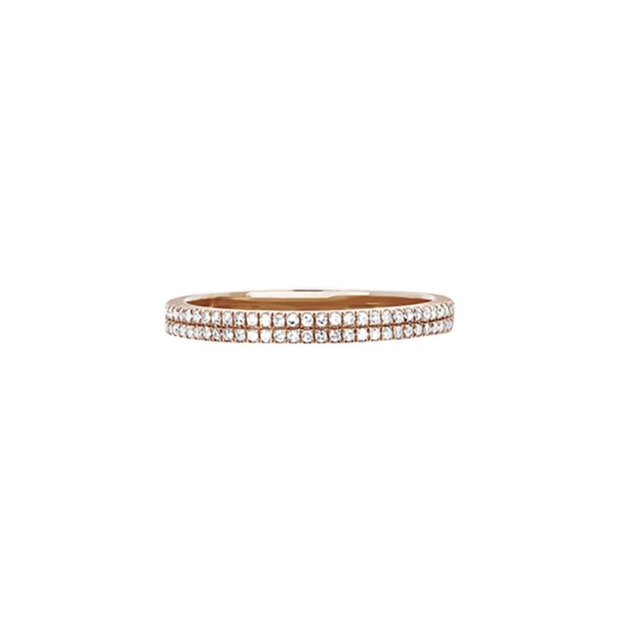 Jewelry EF Collection | Double Diamond Eternity Ring - Rose Gold