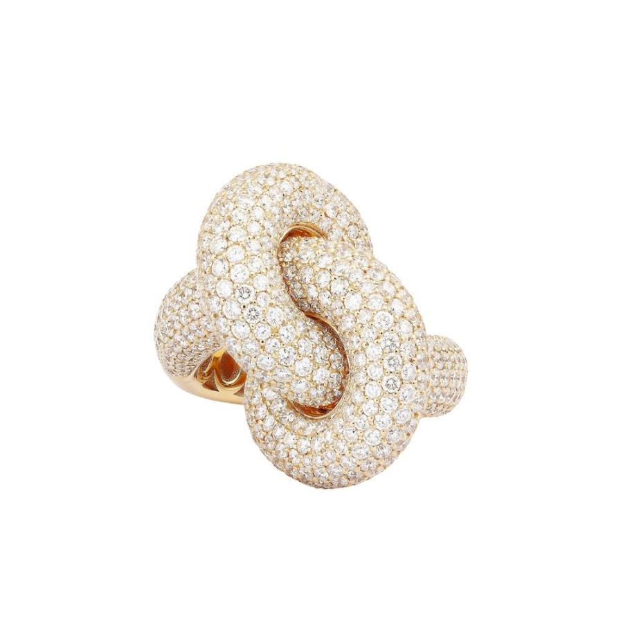 Jewelry Engelbert | Fat Knot Diamond Ring - Yellow Gold