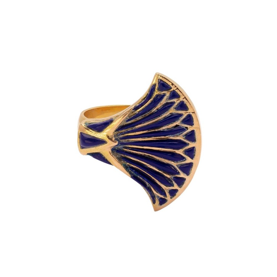 Jewelry Antique & Vintage Jewelry | Handmade Inlaid Lapis Lotus Blossom Ring