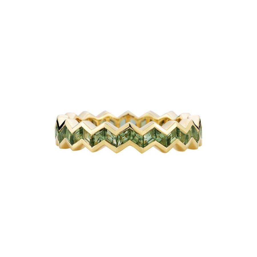 Jewelry Ark | Vibrations Eternity Stacking Ring - Green Sapphire