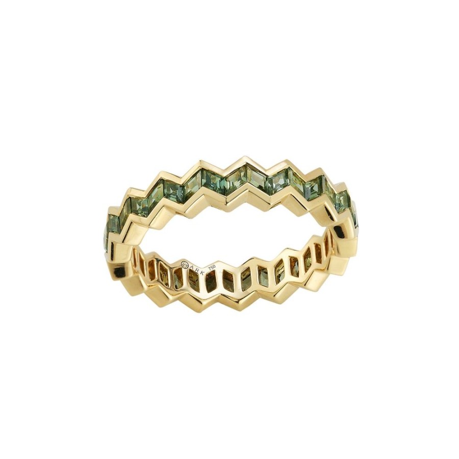 Jewelry Ark | Vibrations Eternity Stacking Ring - Green Sapphire