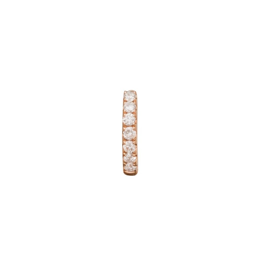 Jewelry Trouver | Half Paved Huggie 5Mm - Rose Gold