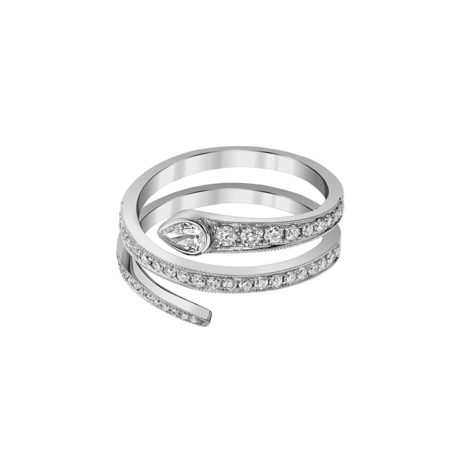 Jewelry Borgioni | Wrapped Diamond Snake Ring - White Gold