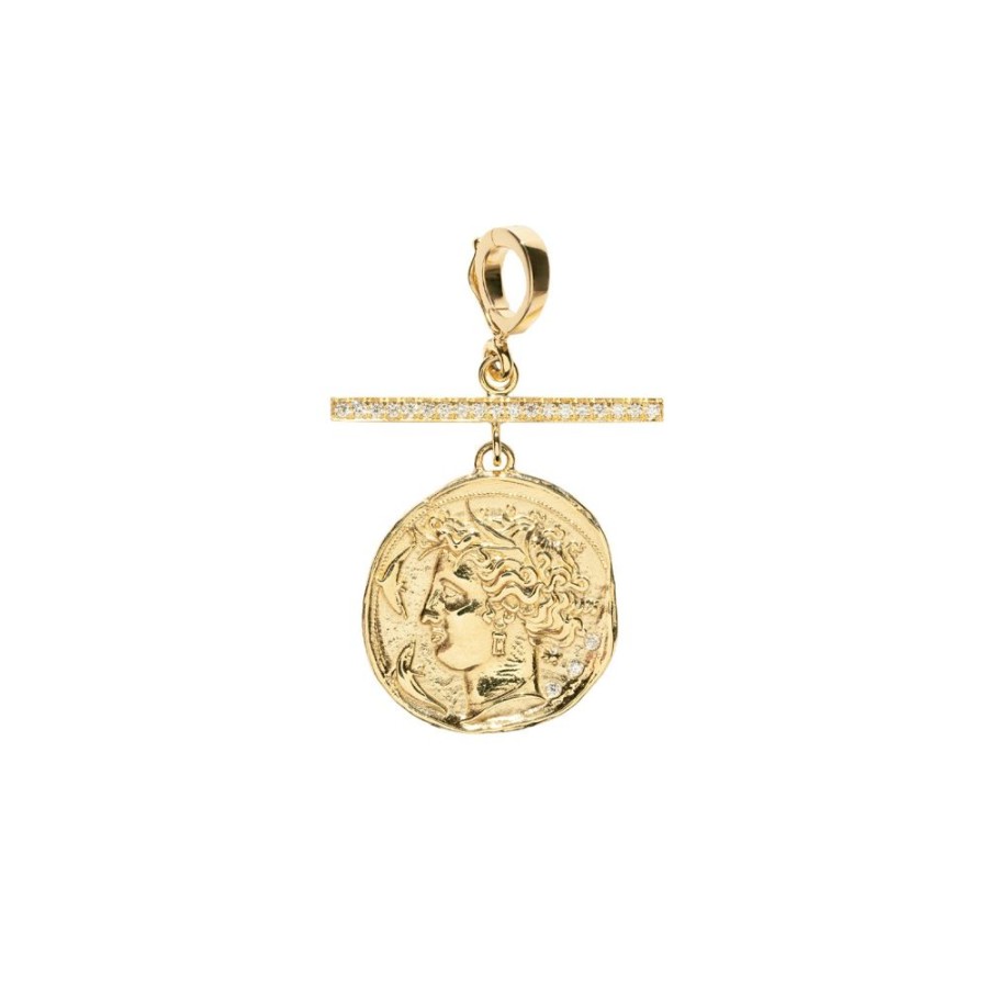 Jewelry Azlee | Small Goddess Charm With Pave Bar