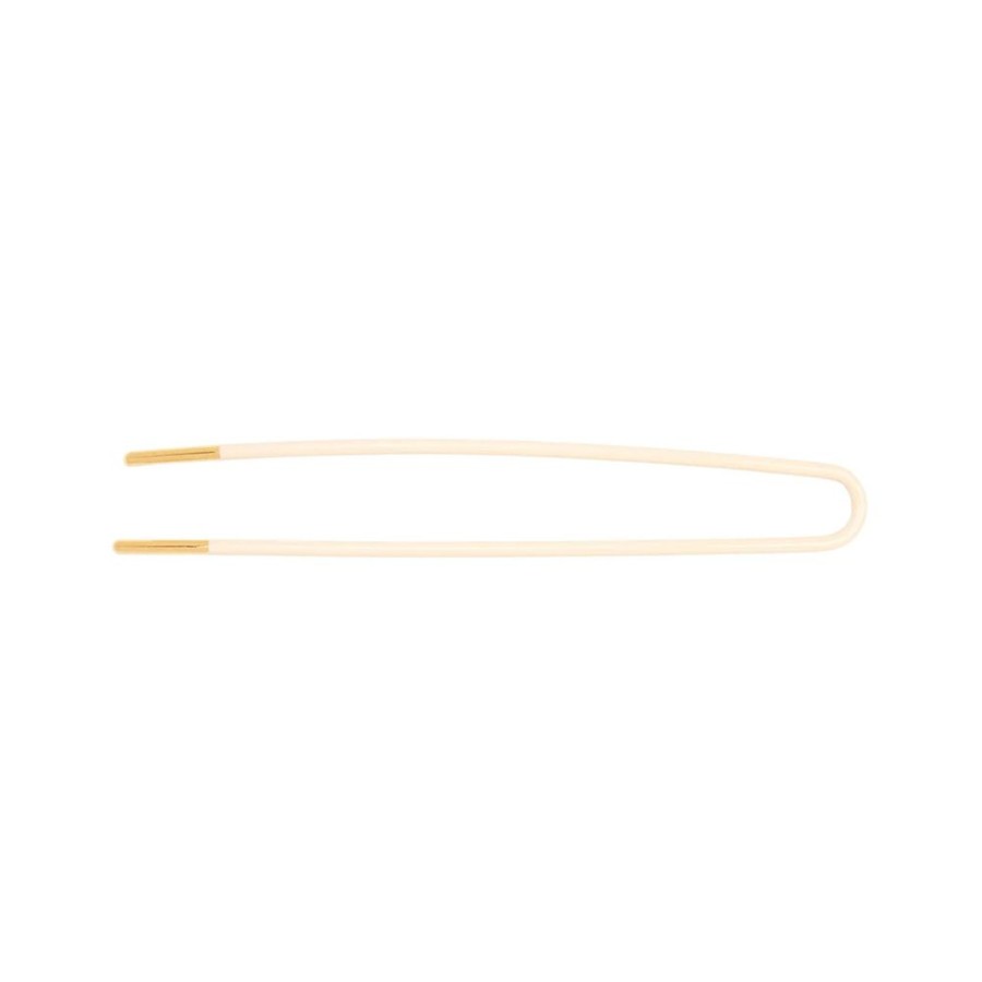 Jewelry Trouver | Cream Enamel Gold Plated Hair Pin