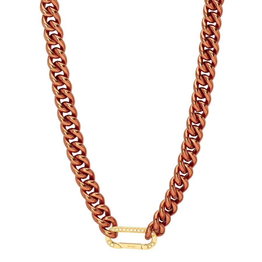 Jewelry DARKAI | Cuban Link Necklace - Caramel & Yellow Gold