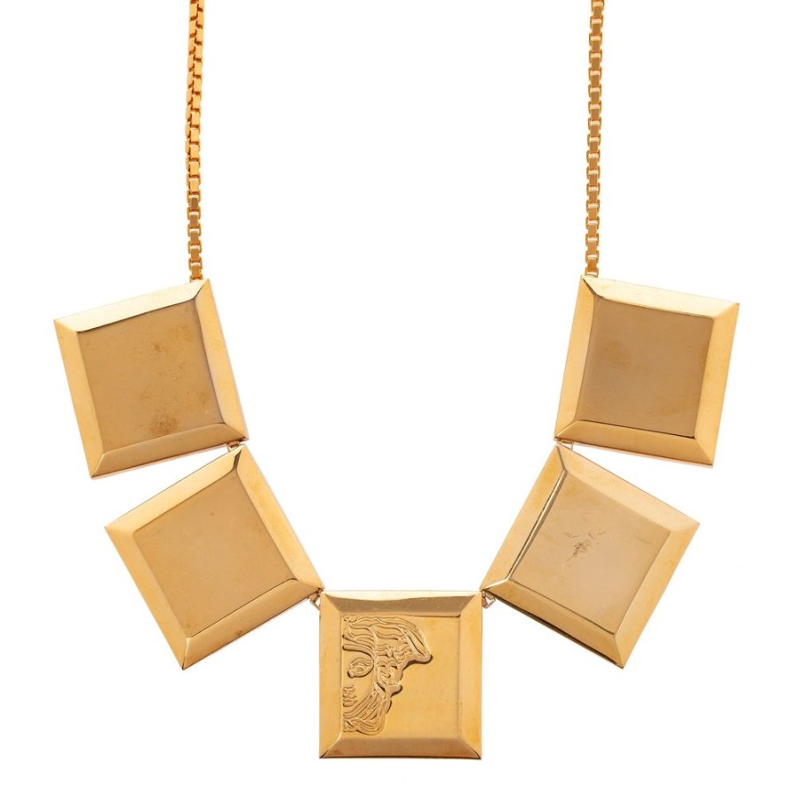 Jewelry Antique & Vintage Jewelry | Versace Medusa Square Plate Necklace