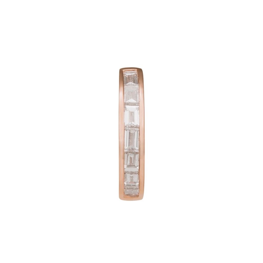 Jewelry Trouver | Half Baguette Huggie 9.5Mm - Rose Gold