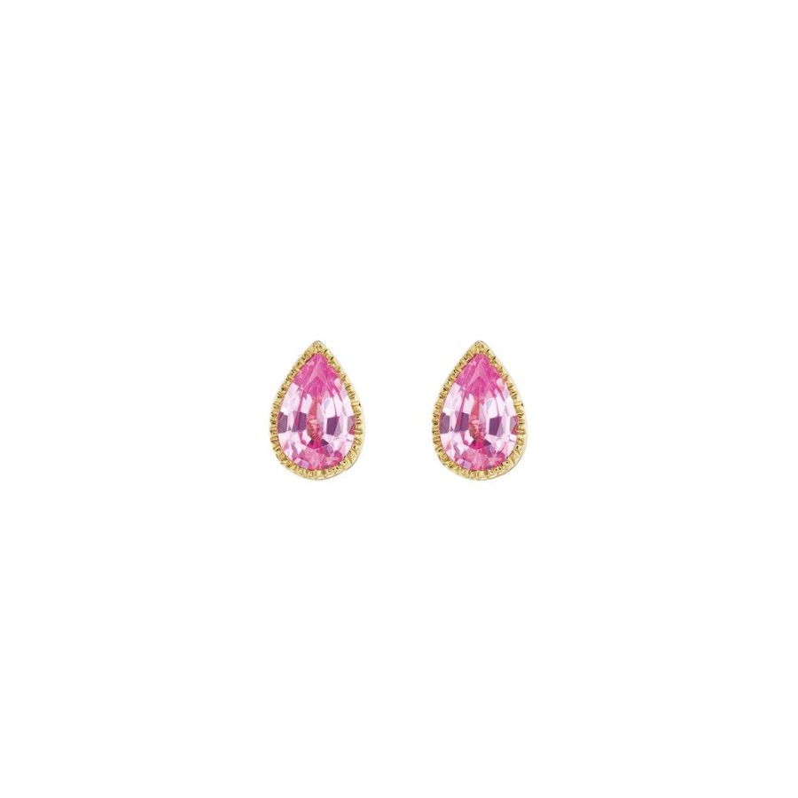 Jewelry Ark | Lakshmi Teardrop Studs - Pink Sapphire