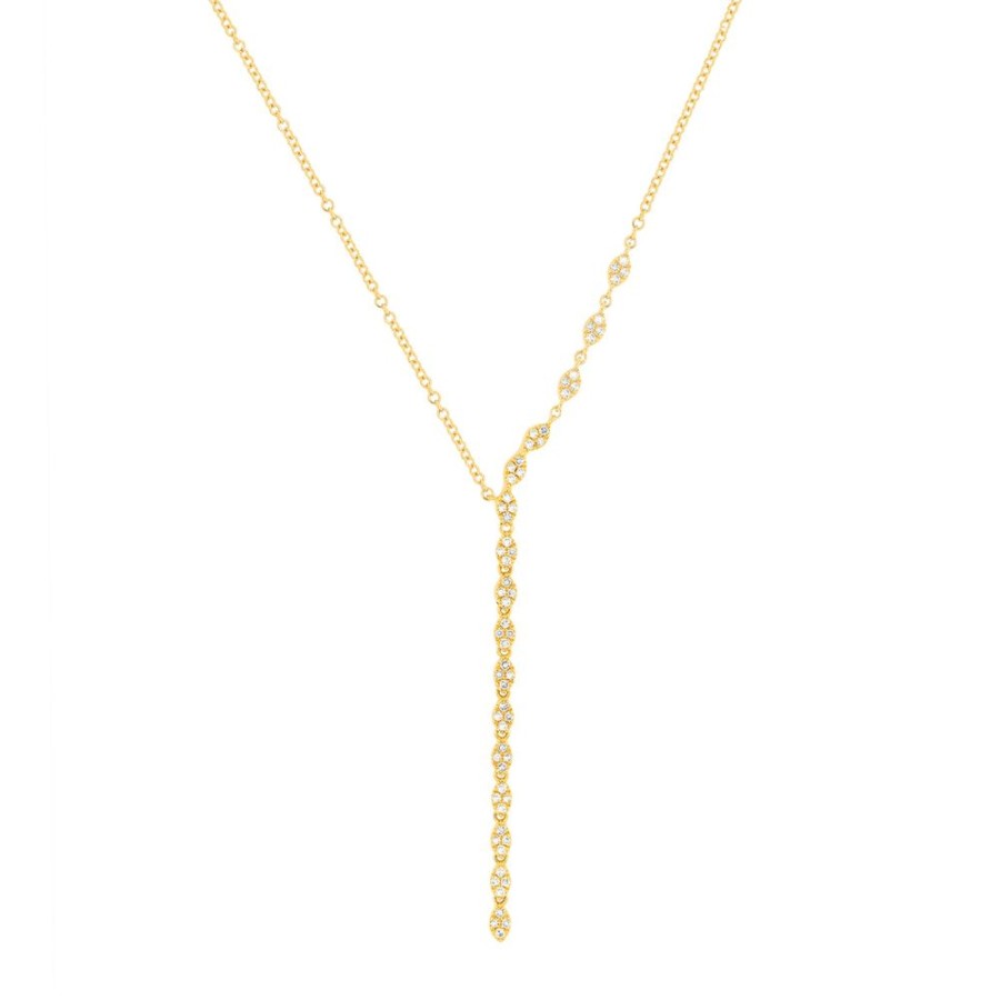 Jewelry EF Collection | Marquise Waterfall Necklace - Yellow Gold