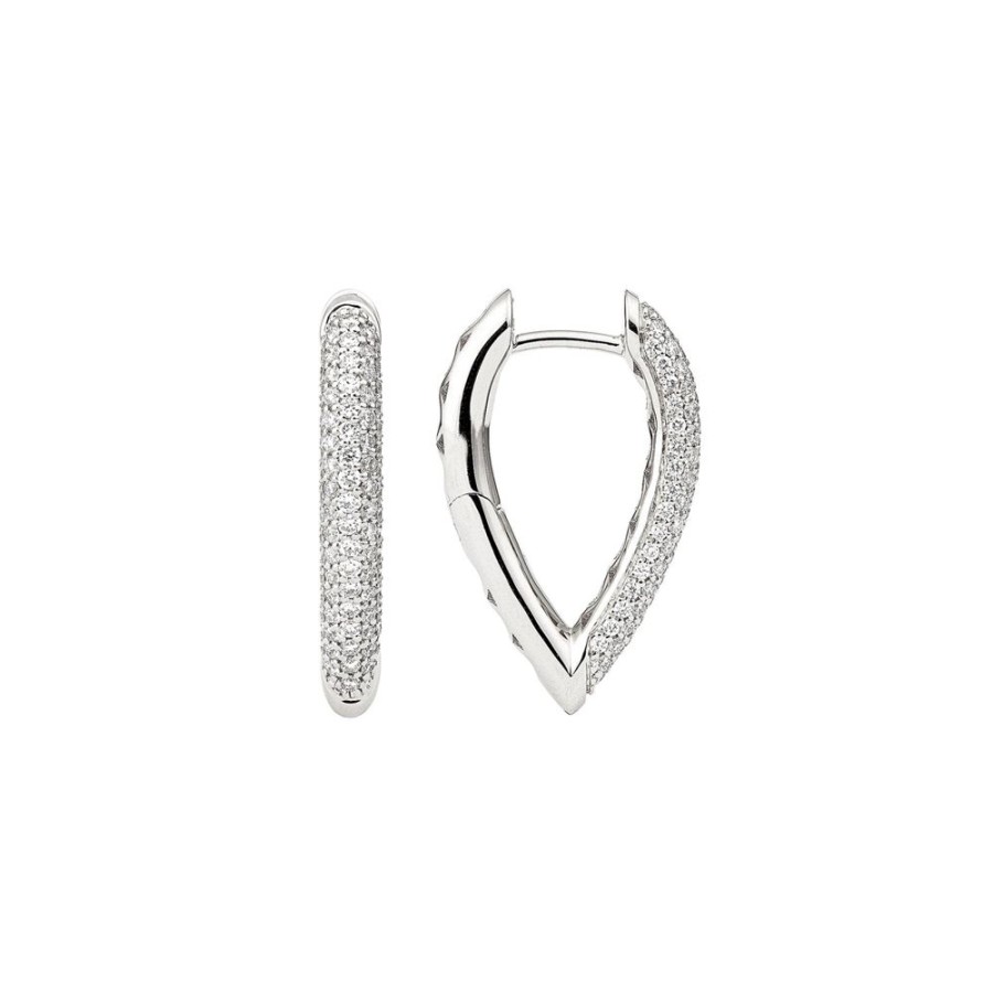 Jewelry Engelbert | Drop Link Diamond Earrings - White Gold 21Mm