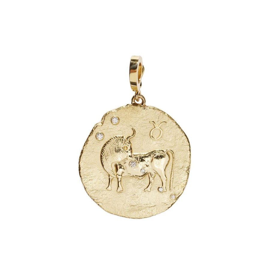 Jewelry Azlee | Zodiac Large Coin Charm - Taurus