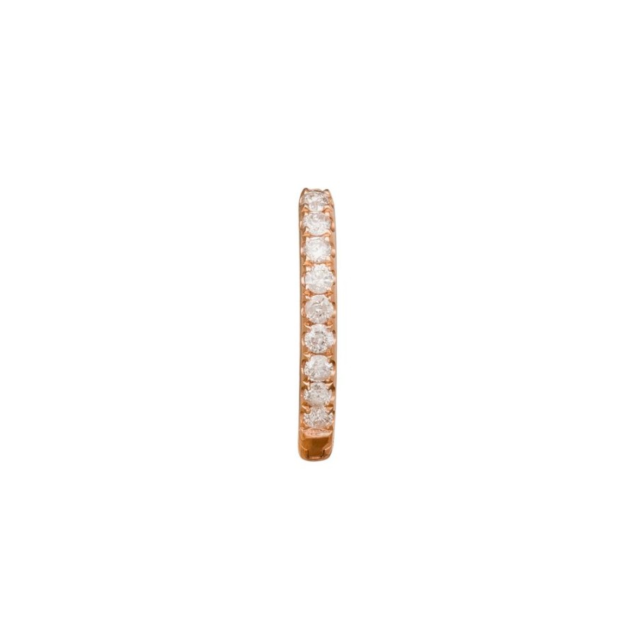 Jewelry Trouver | Half Paved Huggie 8Mm - Rose Gold