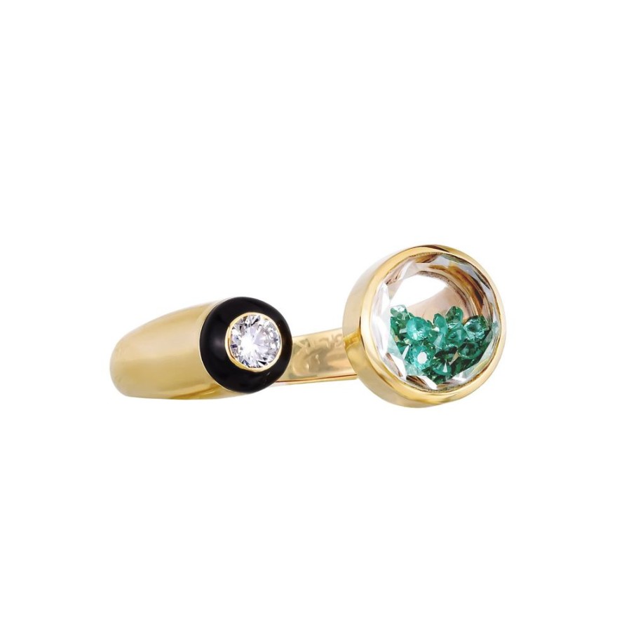 Jewelry Moritz Glik | Orbita Ring With Black Enamel