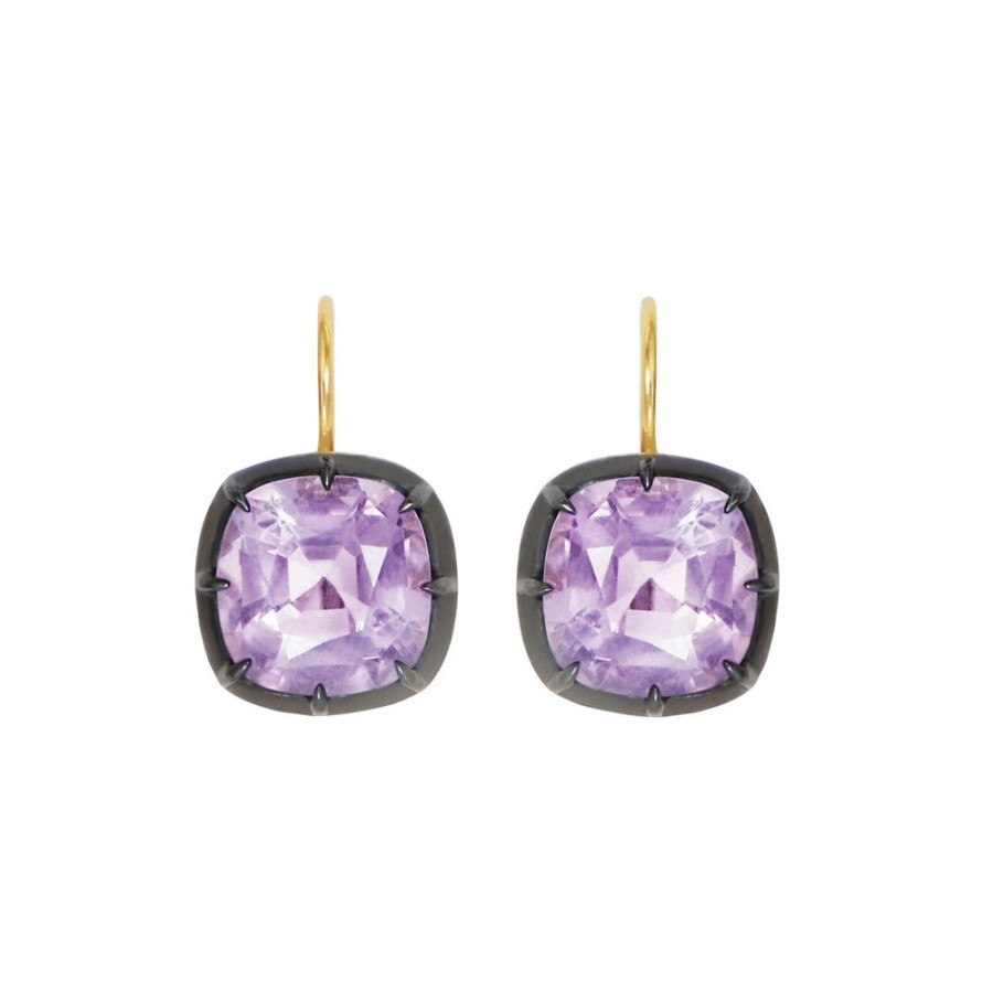 Jewelry Fred Leighton | Collet Cushion-Cut Drop Earrings - Kunzite