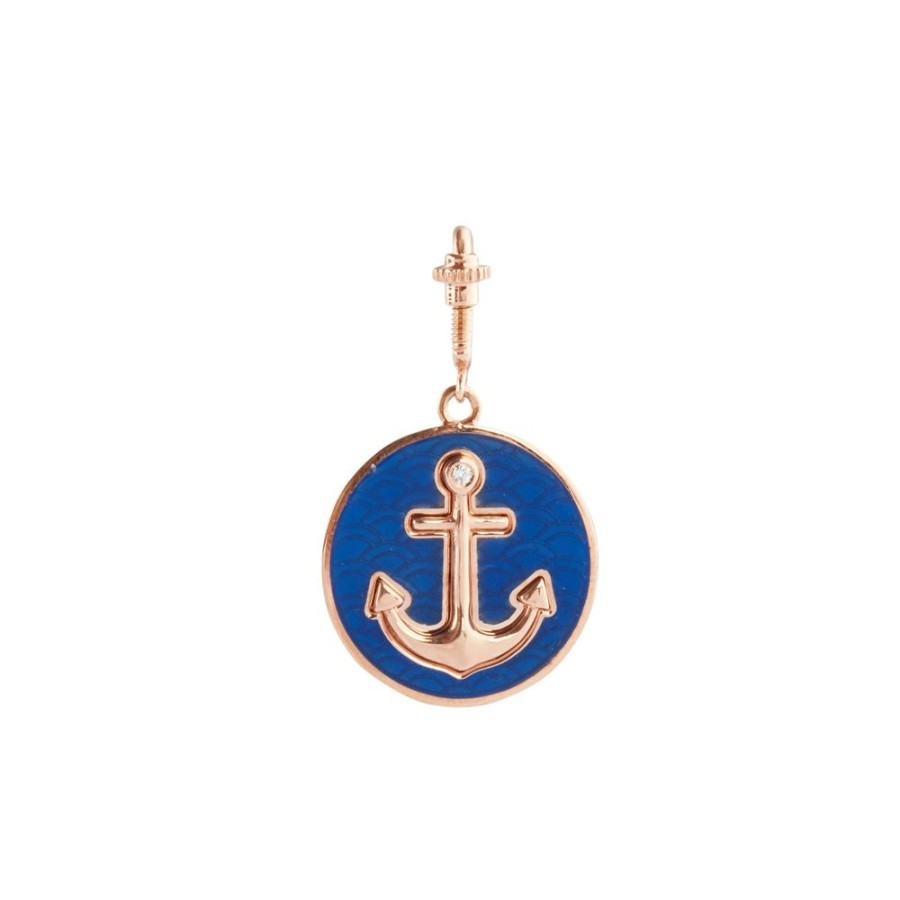 Jewelry Selim Mouzannar | Anchor Charm - Blue Enamel