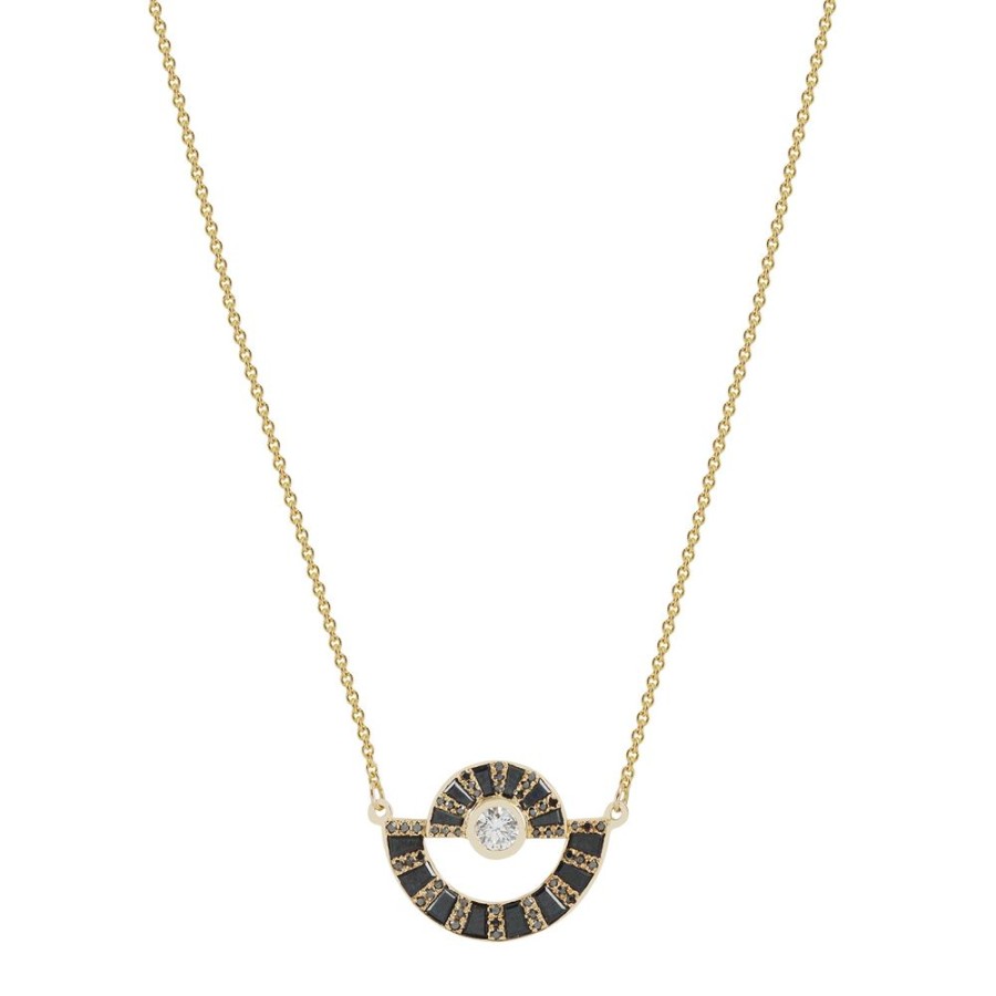 Jewelry Kavant & Sharart | Pendant Twist Reflection Necklace - Black Sapphire