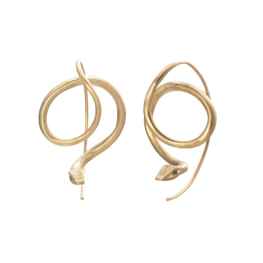 Jewelry Annette Ferdinandsen | Tsavorite Eyed Serpent Earrings